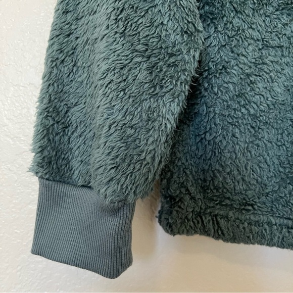 2/$30 Girls Sunset West fuzzy faux shearling teddy zip up jacket.  Teal color. - Picture 2 of 9